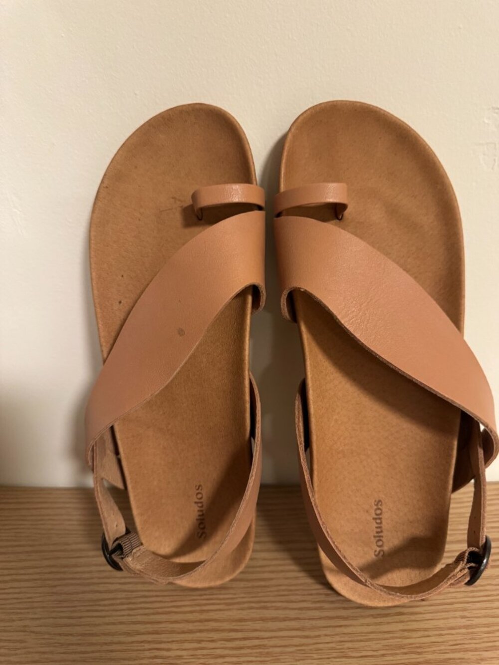 Soludos Leather Sandals – Tan – Minimal Strap – Size 10